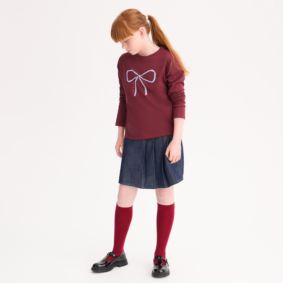 La Redoute Collections T-shirt μακρυμάνικο με τύπωμα φιόγκου