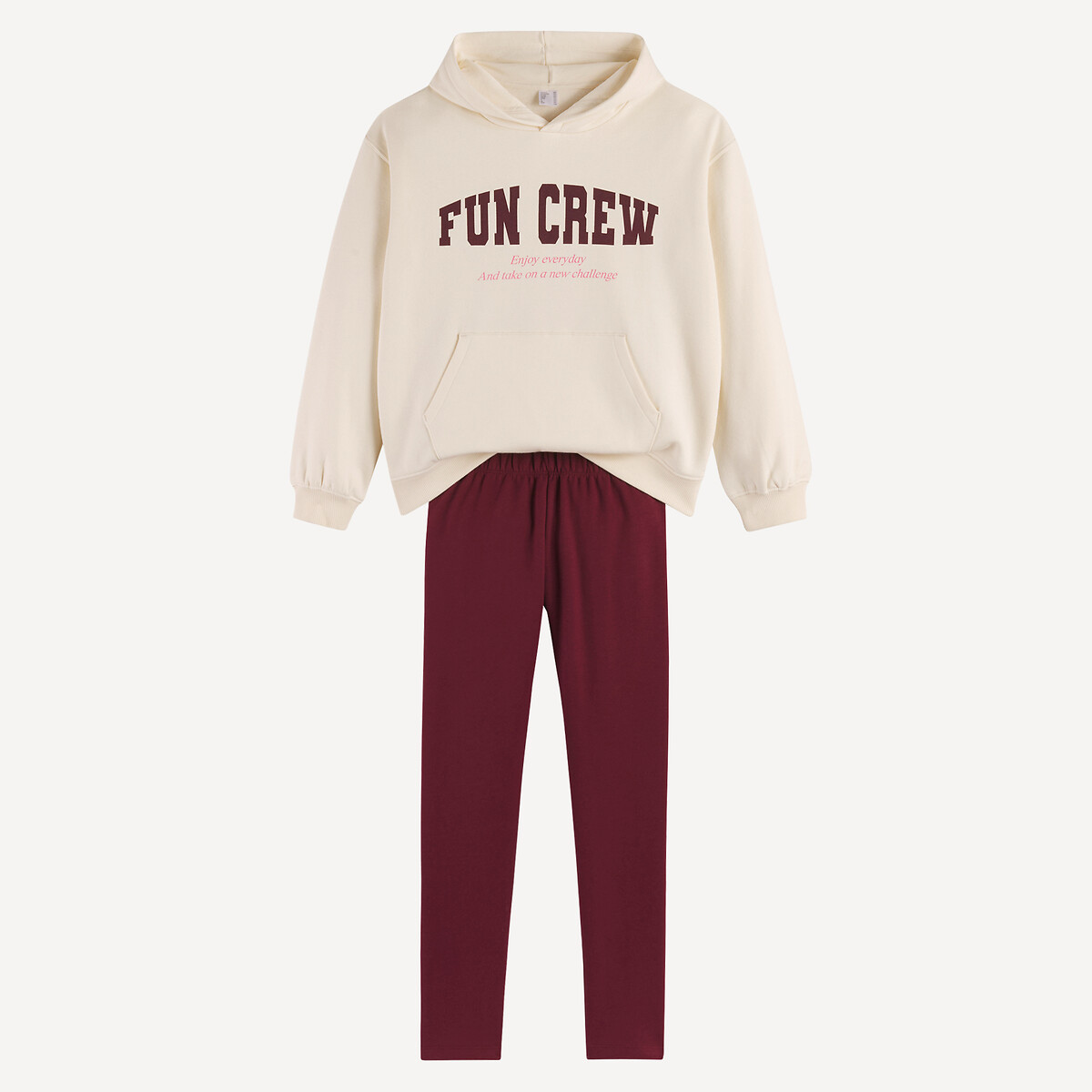 La Redoute Collections Σετ 2 τεμαχίων με φούτερ με κουκούλα και παντελόνι