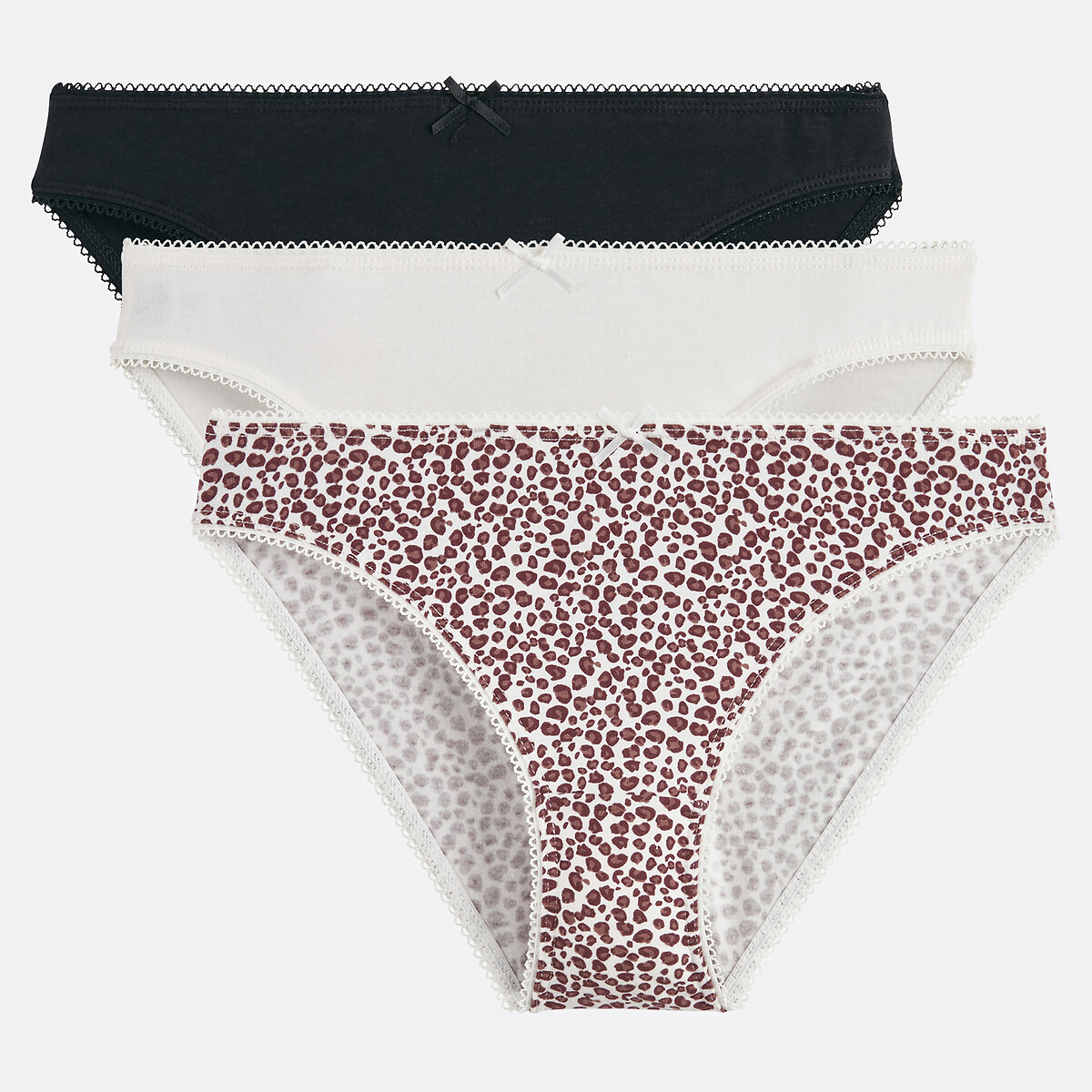 Σετ 3 σλιπ από βαμβακερό stretch ύφασμα