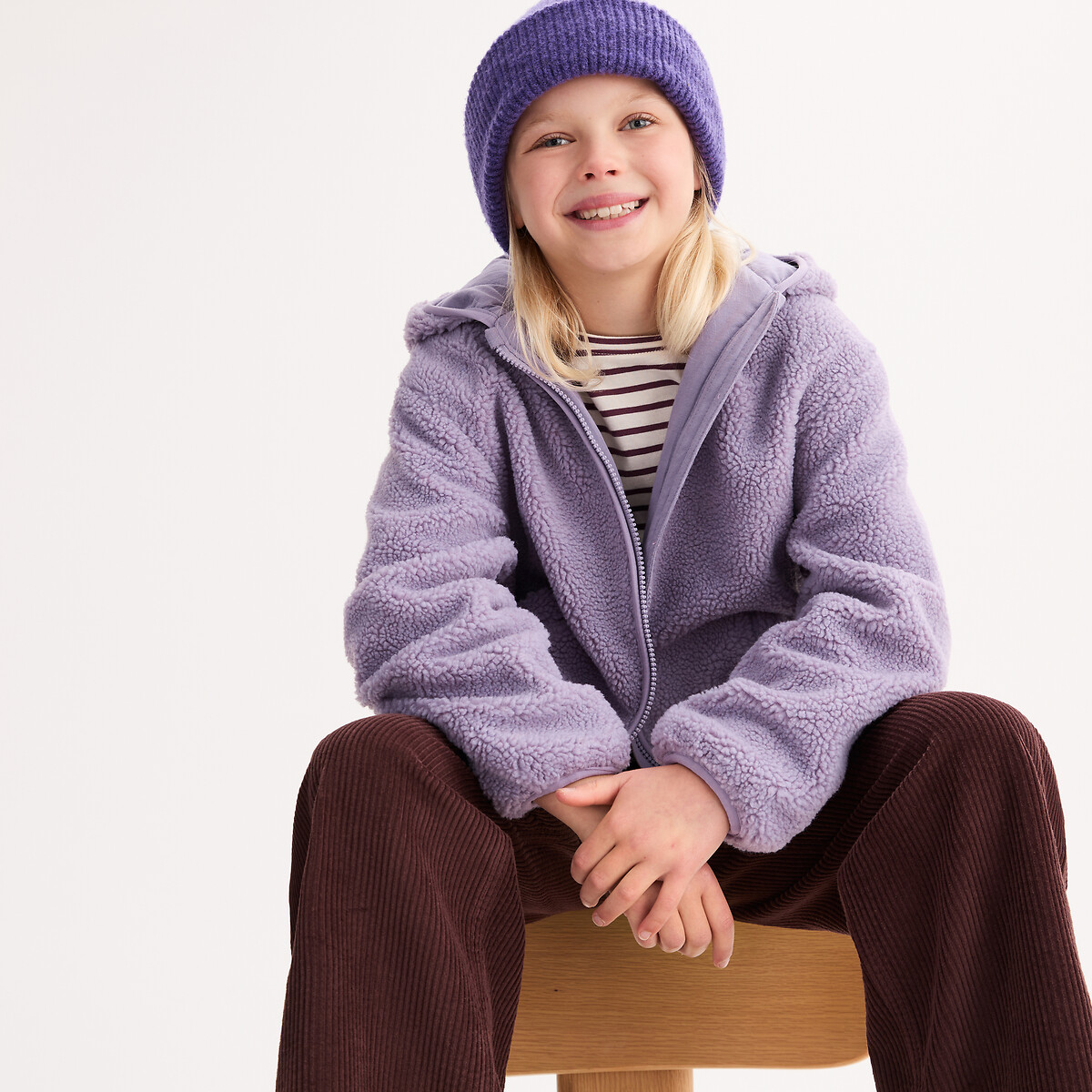 La Redoute Collections Ζακέτα Sherpa με κουκούλα