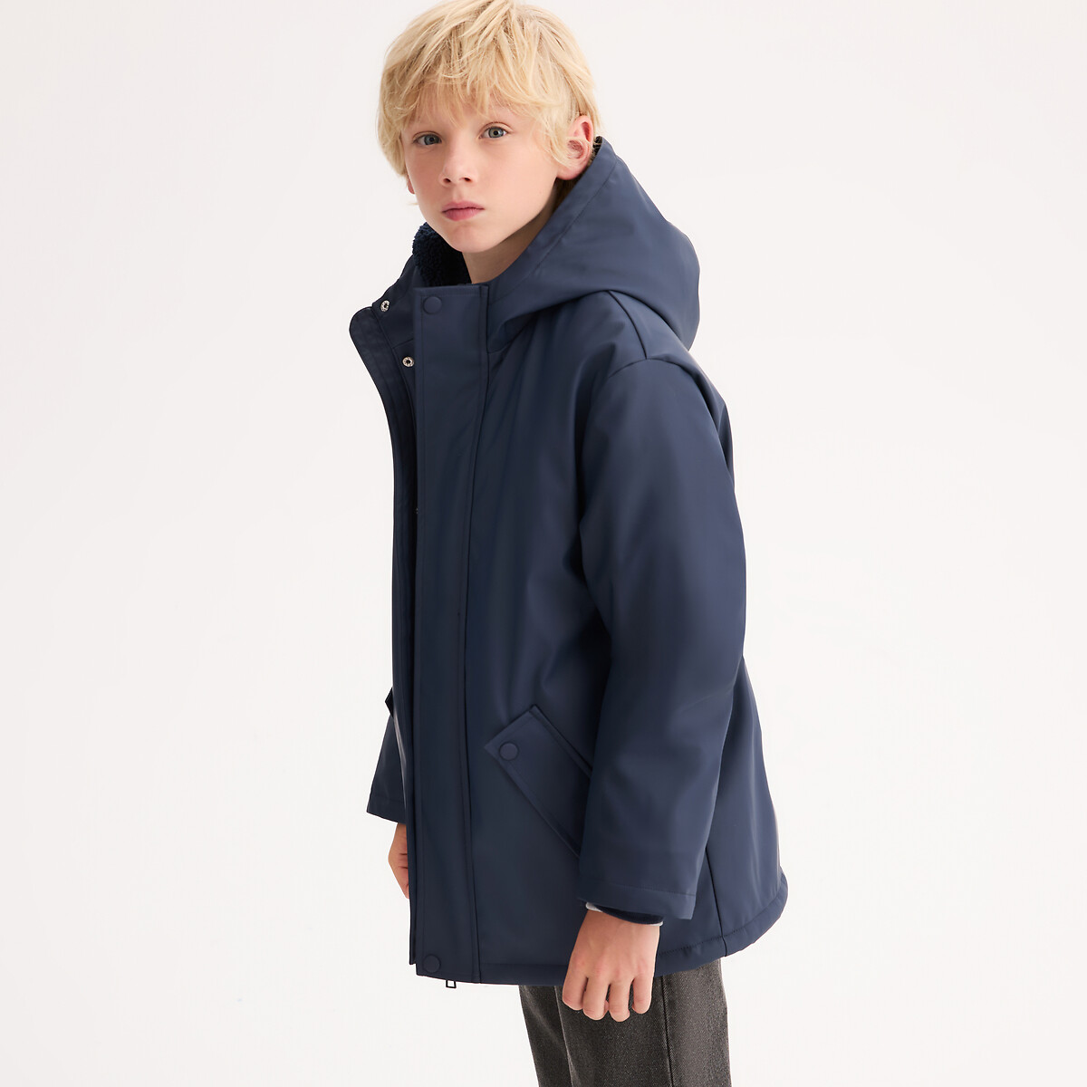 La Redoute Collections Αδιάβροχο μπουφάν με επένδυση sherpa και κουκούλα