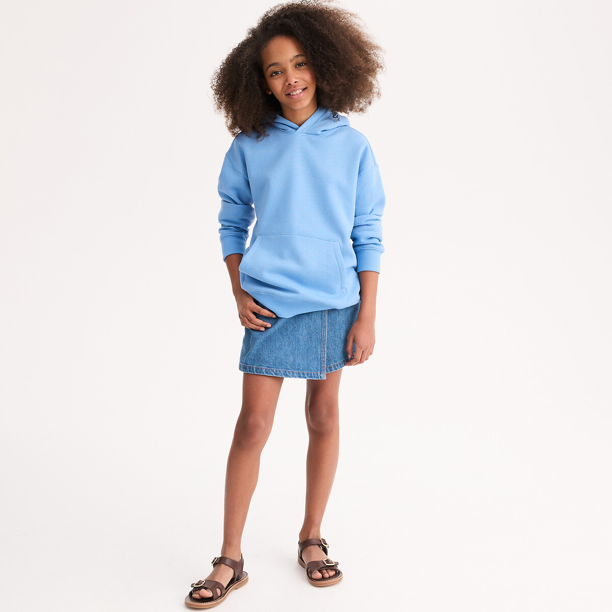 Φούτερ με κουκούλα από μαλακό Jersey