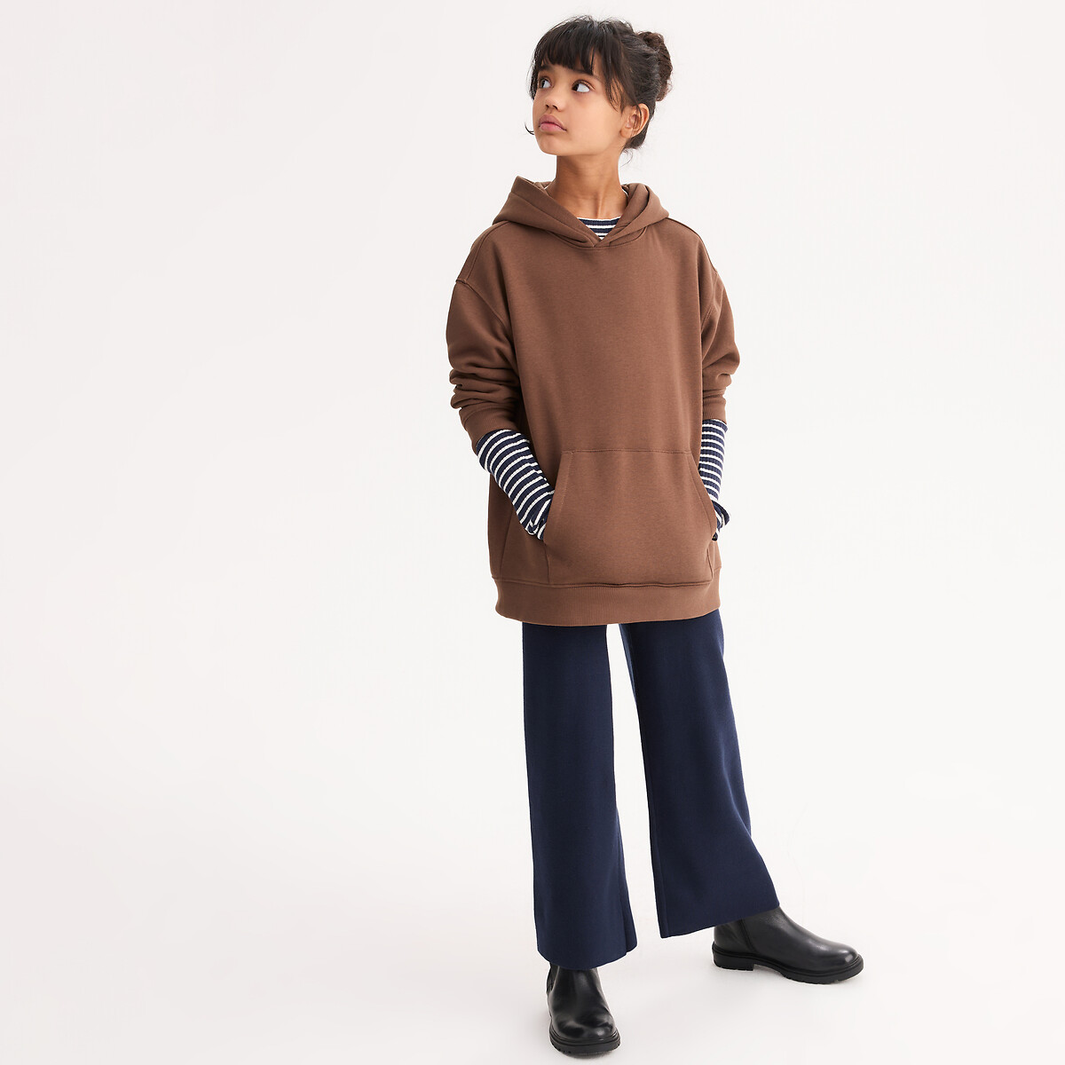 Φούτερ με κουκούλα από μαλακό Jersey