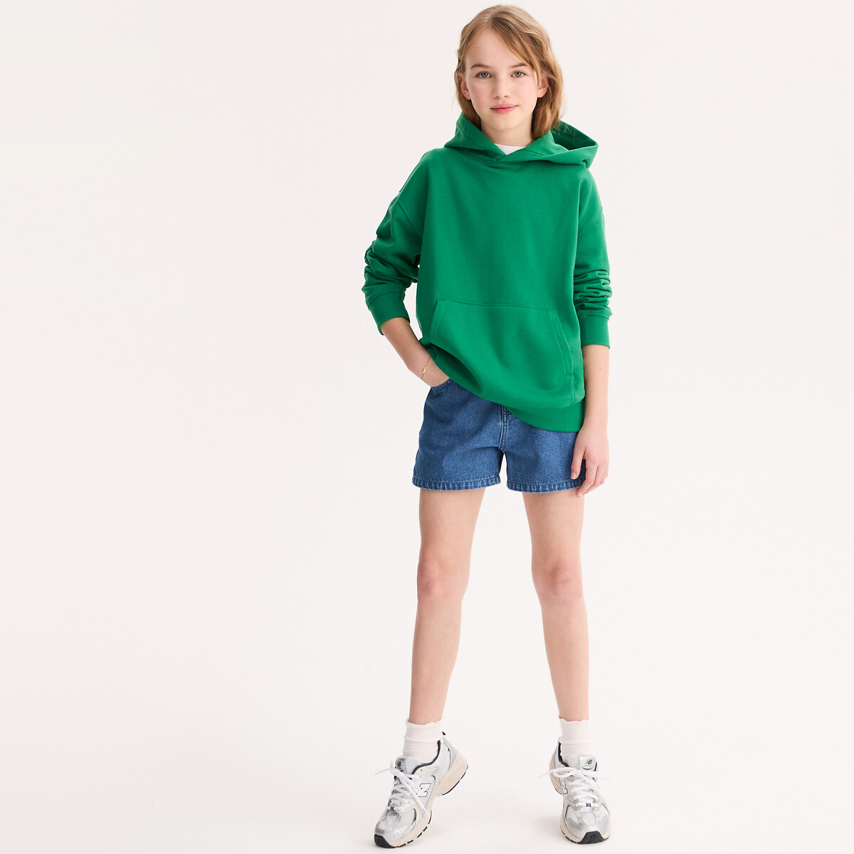 Φούτερ με κουκούλα από μαλακό Jersey