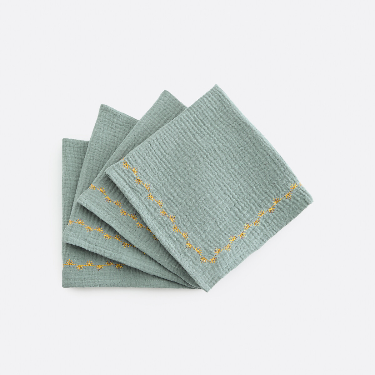 Πετσέτες τραπεζιού από κεντημένο βαμβακερή μουσελίνα 45x45 cm