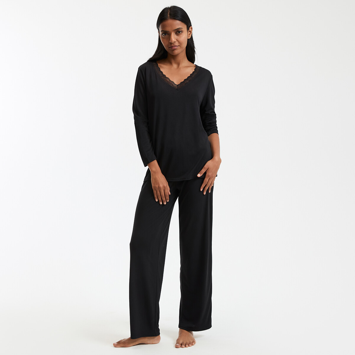 ANNE WEYBURN Πιτζάμα με μακριά μανίκια από τζέρσεϊ βισκόζης