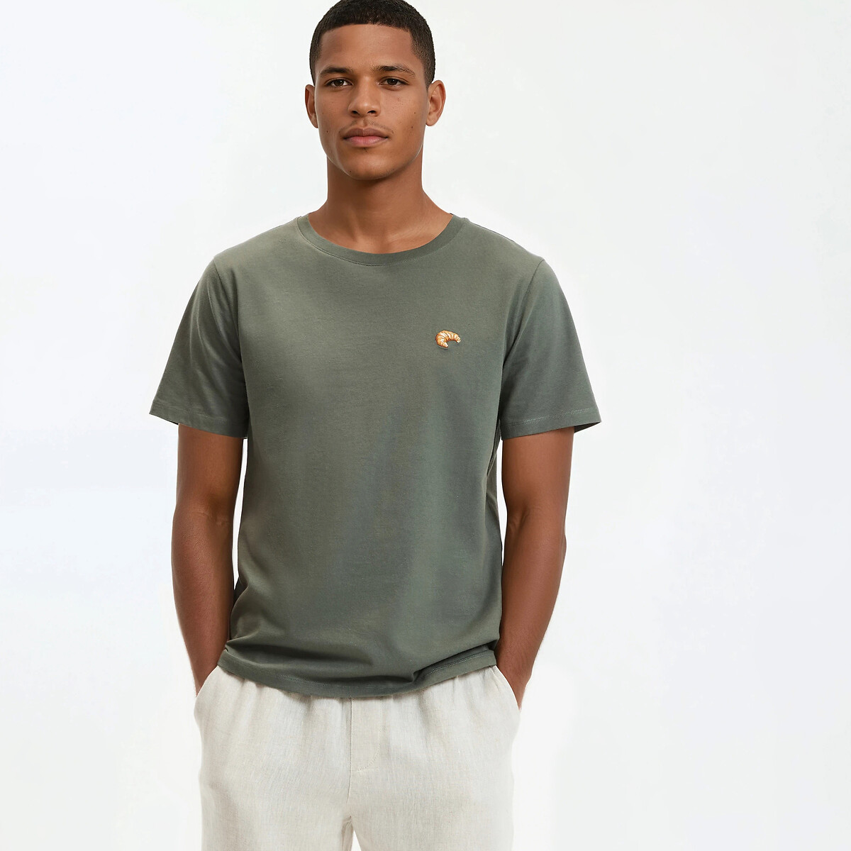 La Redoute Collections T-shirt με στρογγυλή λαιμόκοψη και σχέδιο κρουασάν