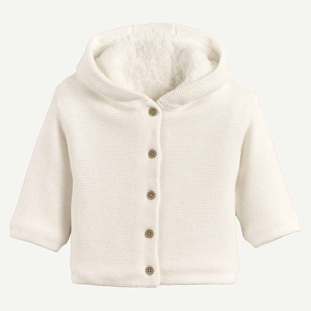 Ζακέτα με κουκούλα από χοντρή πλέξη