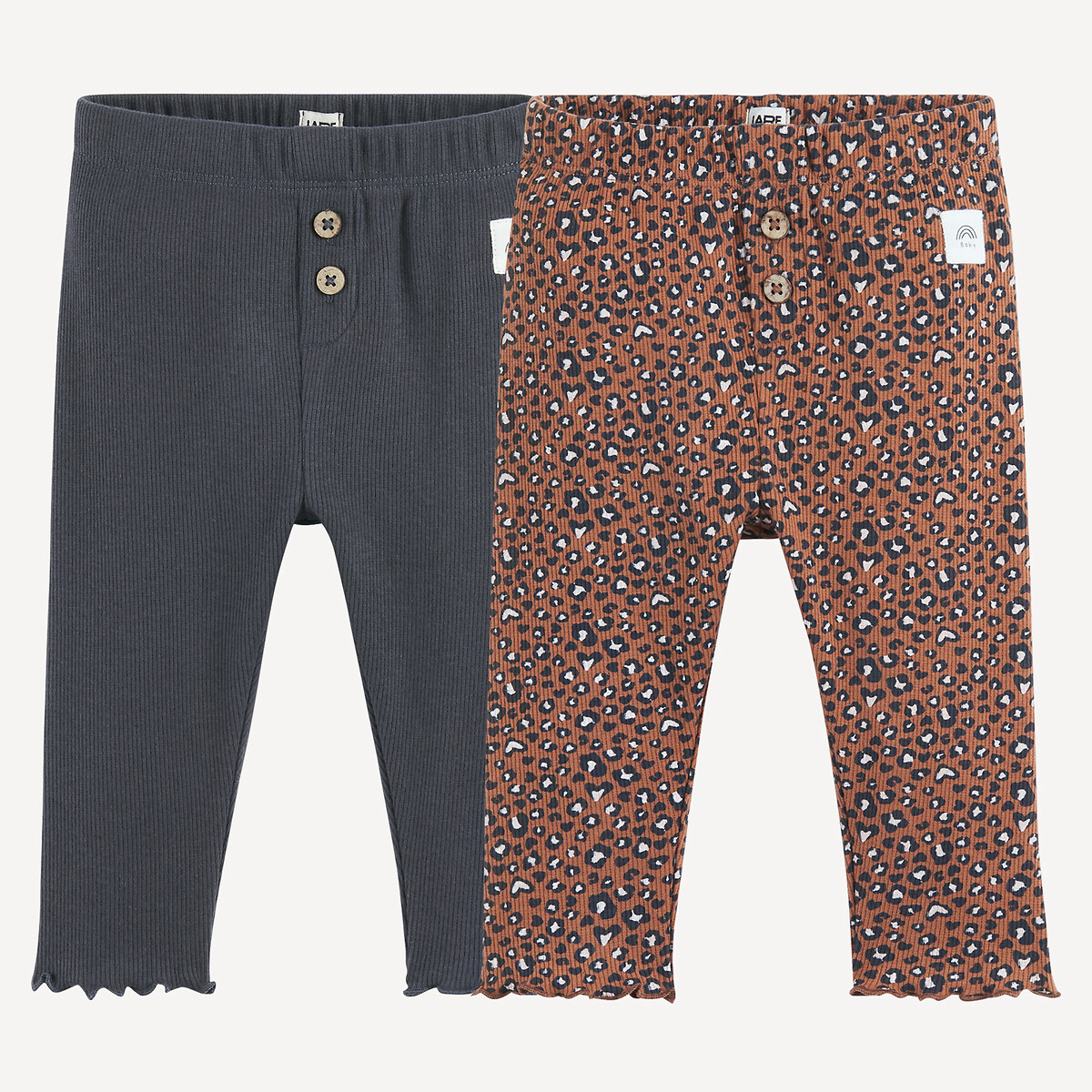 La Redoute Collections Σετ 2 κολάν με ριπ ύφανση