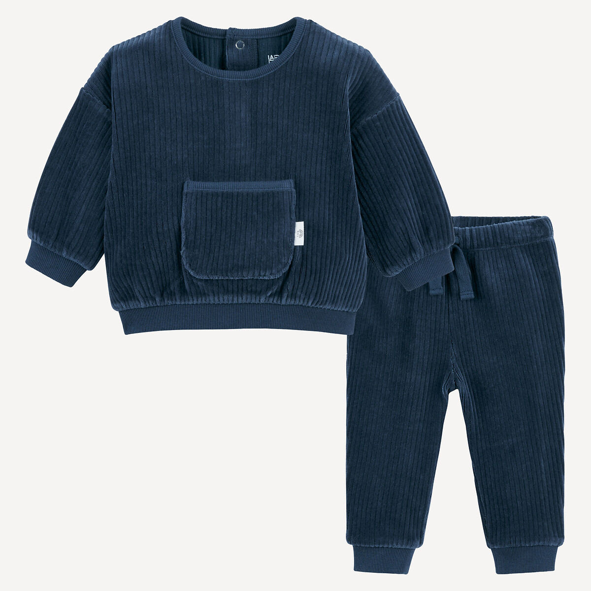 La Redoute Collections Σετ 2 τεμαχίων με βελούδινο φούτερ και παντελόνι φόρμας