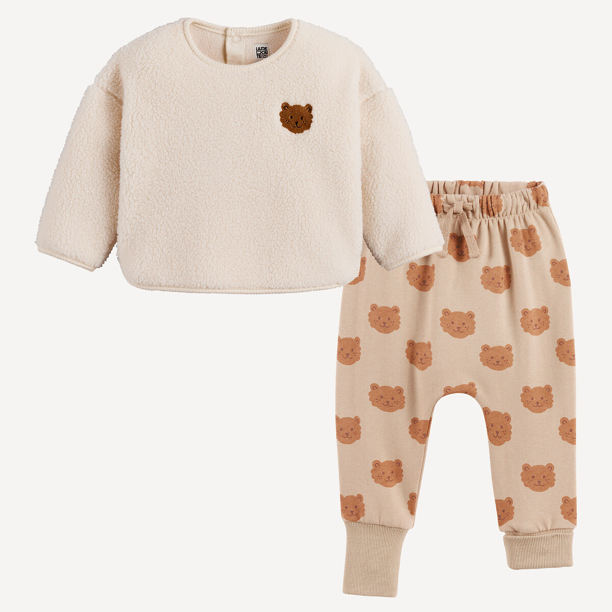 La Redoute Collections Σετ 2 τεμαχίων με φούτερ και παντελόνι σαλβάρι