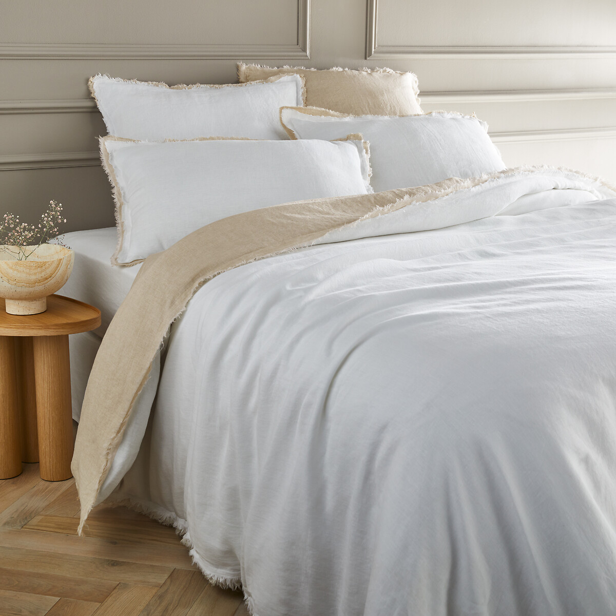 AM.PM Παπλωματοθήκη από προπλυμένο λινό με διπλά κρόσσια 140x200 cm