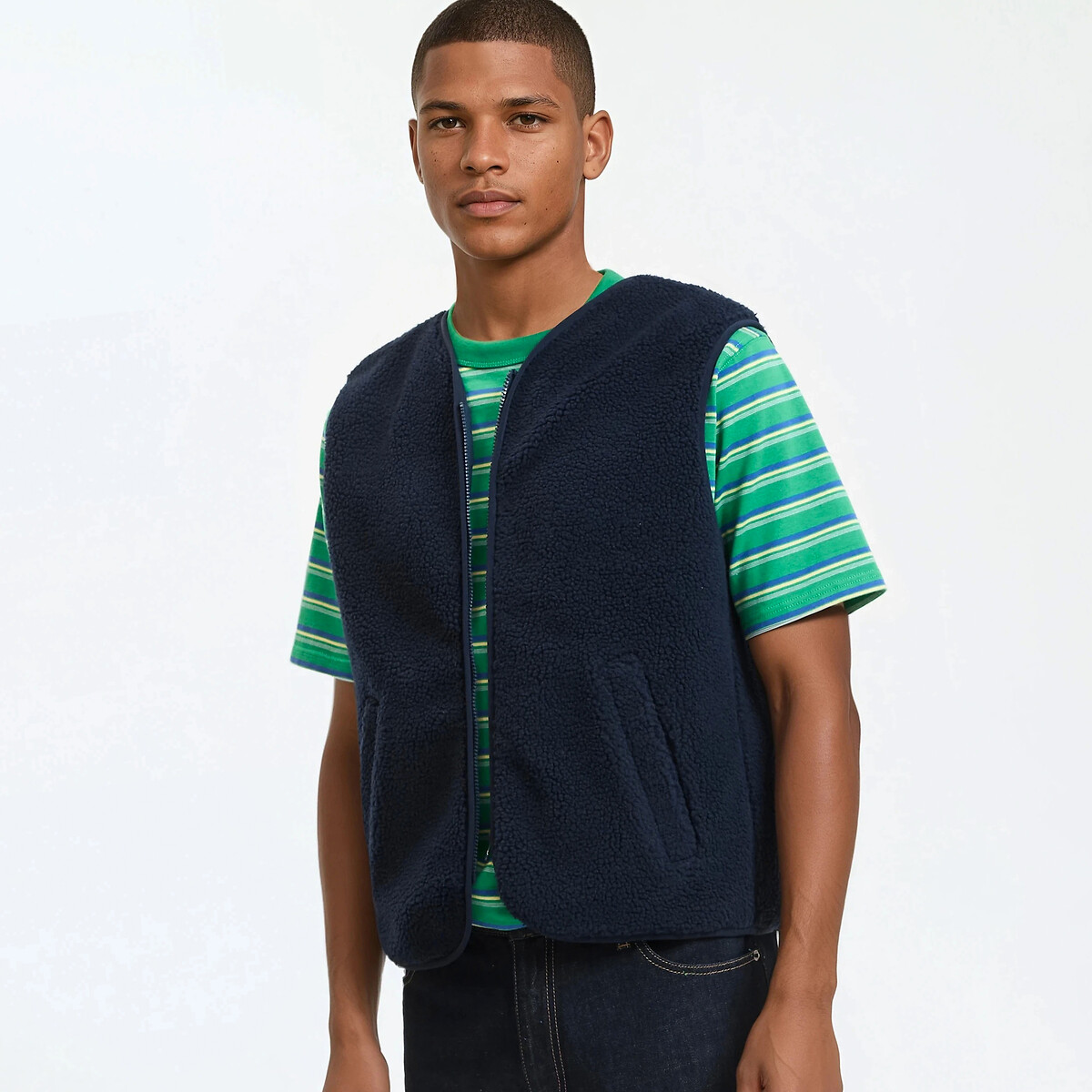 Γιλέκο με χοντρή πλέξη και φερμουάρ