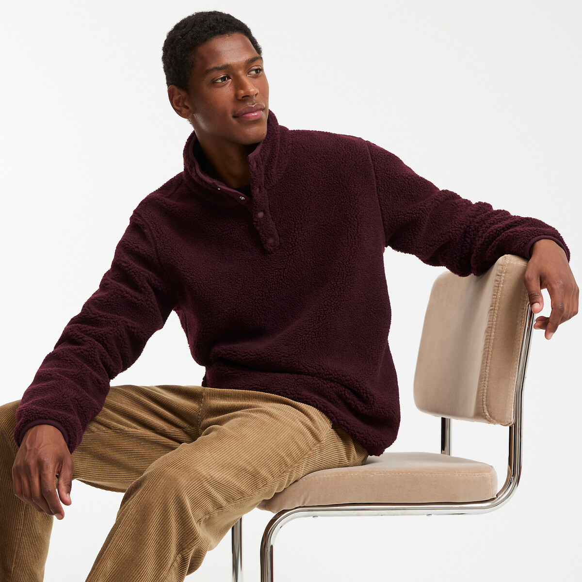 La Redoute Collections Φούτερ με ψηλό γιακά από ύφασμα σέρπα