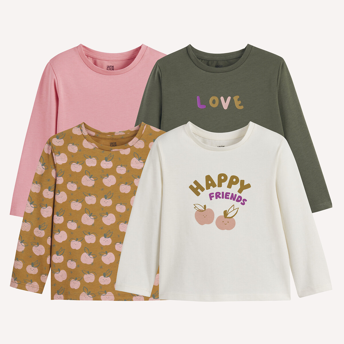 La Redoute Collections Σετ 4 μακρυμάνικα μπλουζάκια