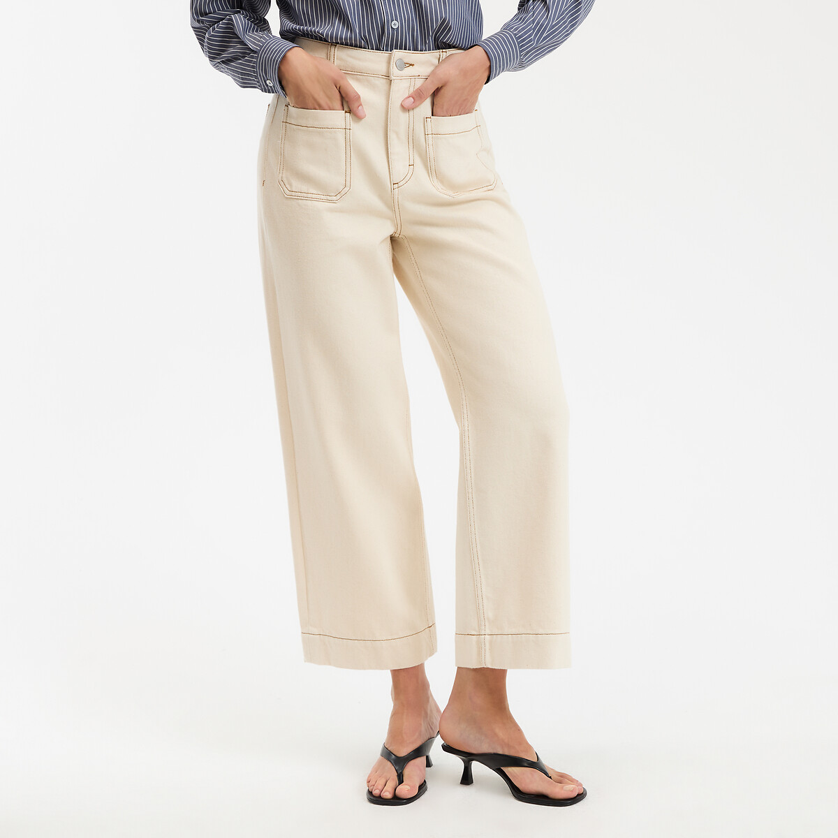 La Redoute Collections Τζιν Cropped σε γραμμή wide leg