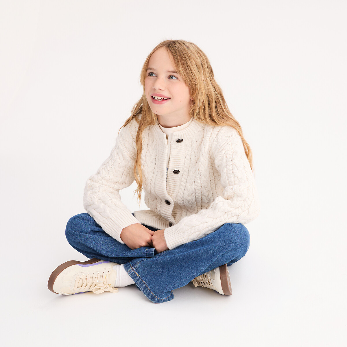 La Redoute Collections Πλεκτό γιλέκο με χοντρή πλέξη και κοτσίδες