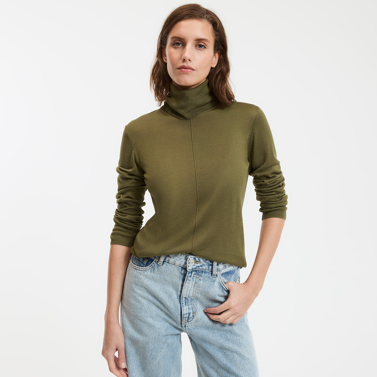 La Redoute Collections Πουλόβερ με λαιμόκοψη ζιβάγκο σε λεπτή πλέξη