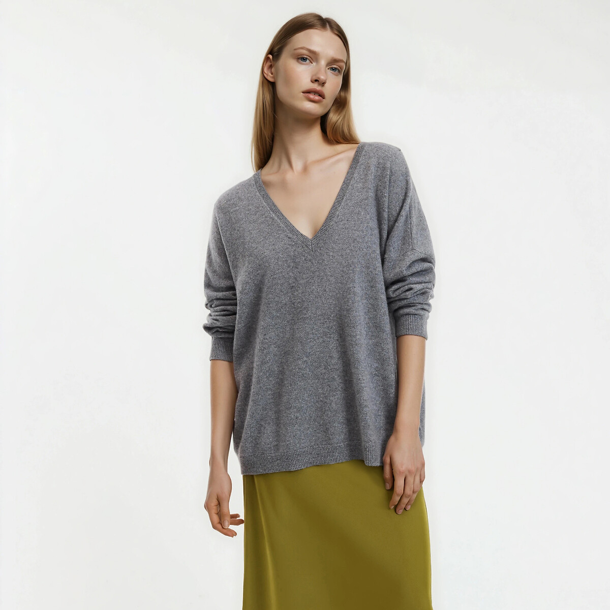 Πουλόβερ από λεπτή πλέξη κασμίρι