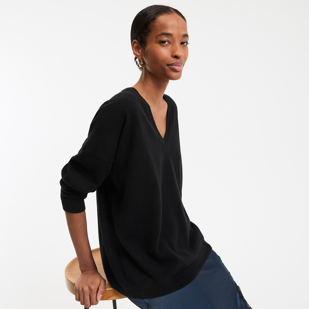 Πουλόβερ από λεπτή πλέξη κασμίρι