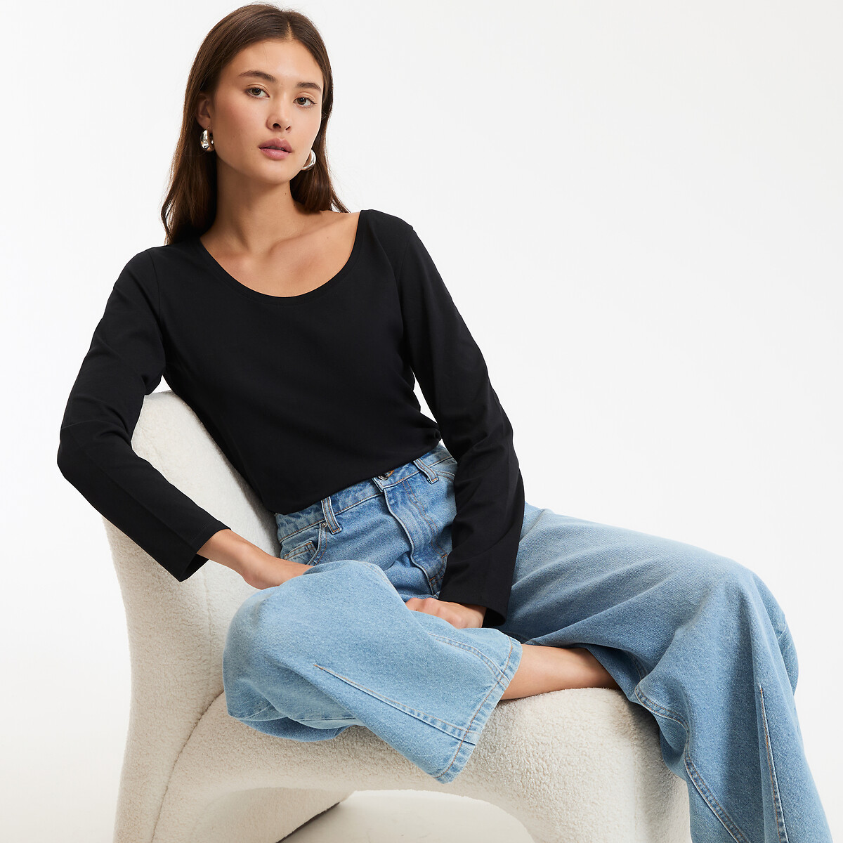 T-shirt από οργανικό βαμβάκι με μακριά μανίκια