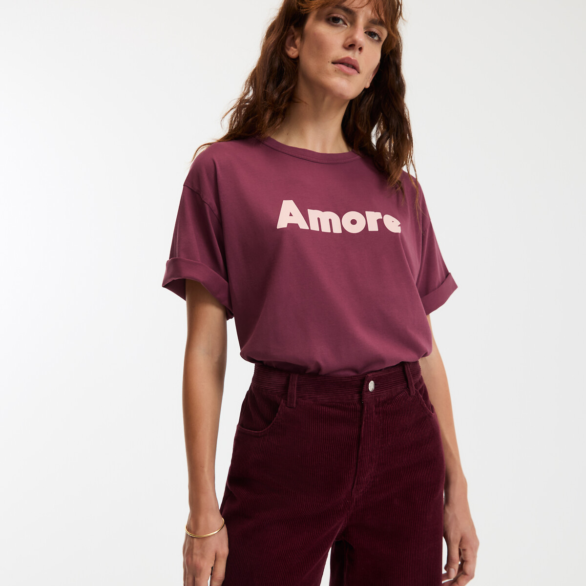 T-shirt με στρογγυλό λαιμό και μήνυμα