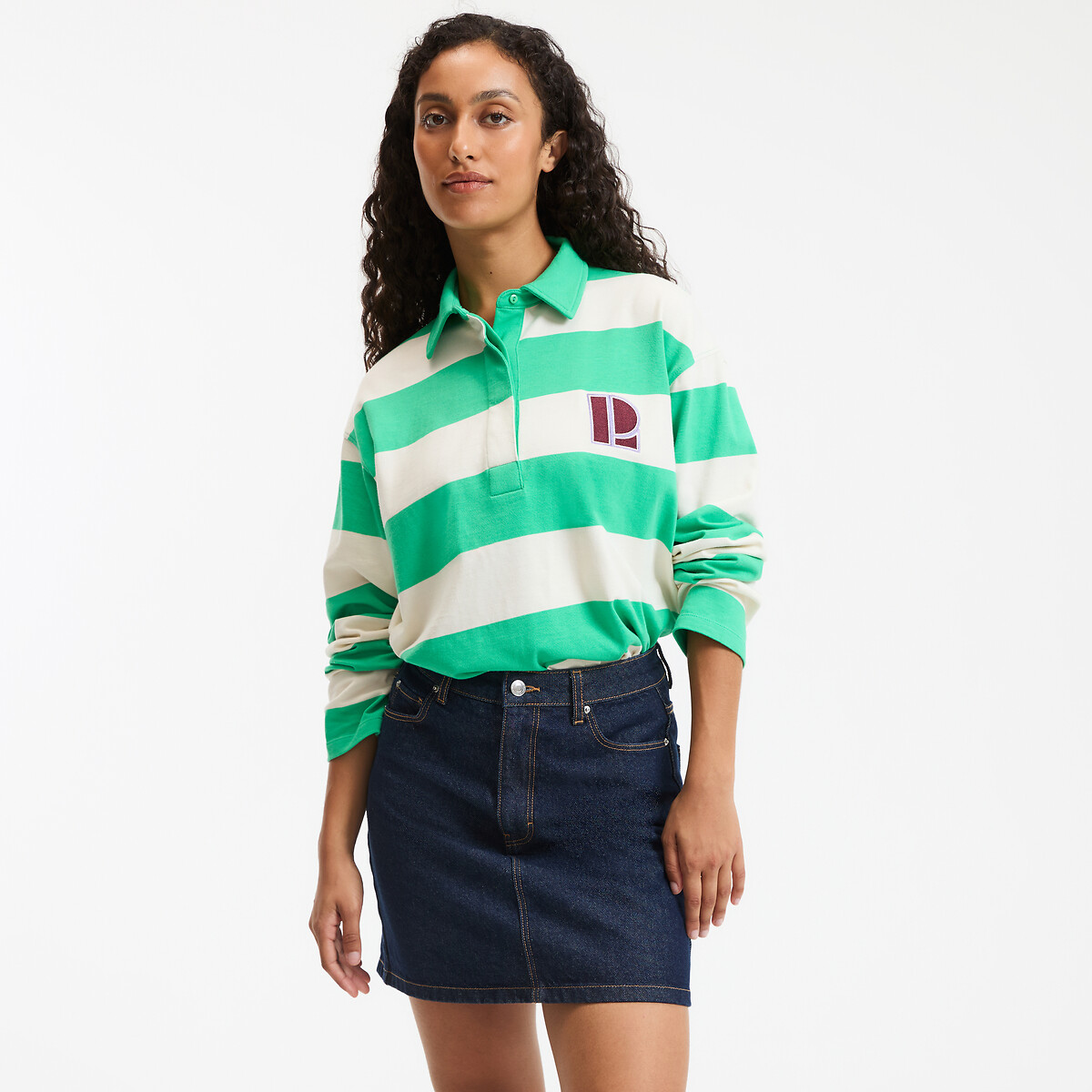 Ριγέ μπλουζάκι με γιακά πόλο