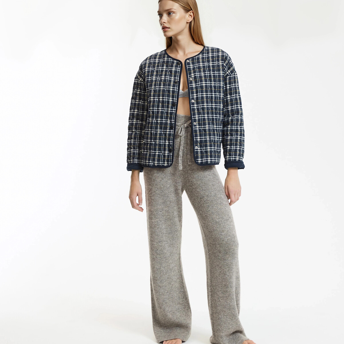 La Redoute Collections Διπλής όψεως καρό σακάκι σπιτιού