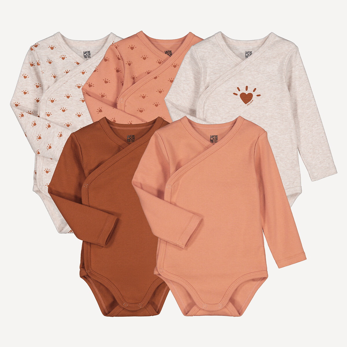 Σετ 5 φορμάκια νεογέννητου με μακριά μανίκια