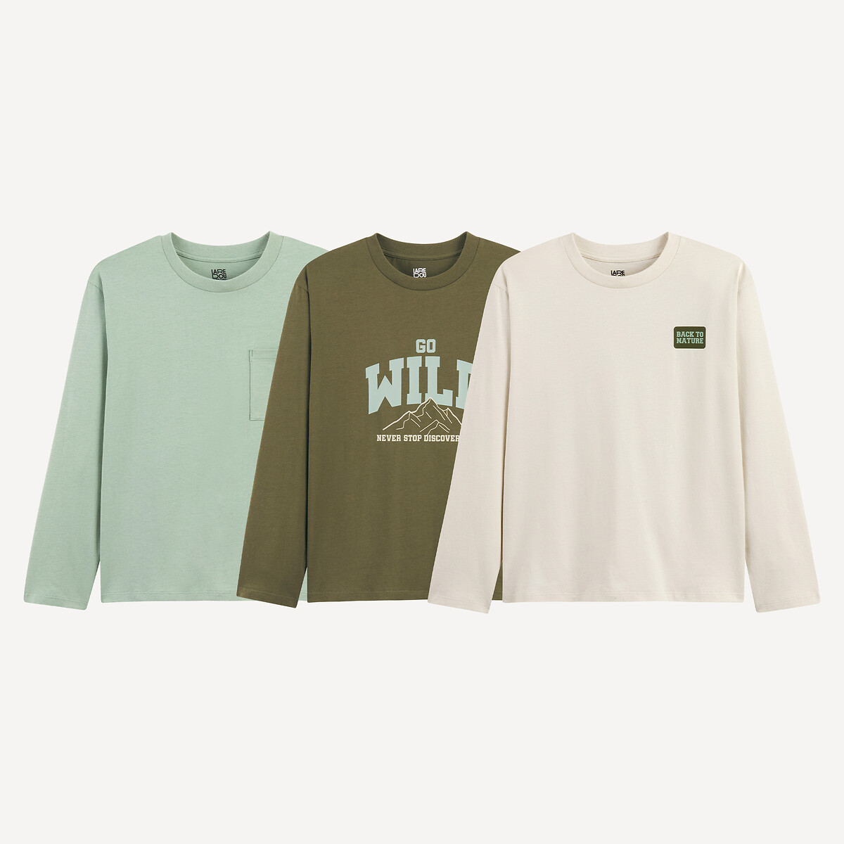 La Redoute Collections Σετ 3 T-shirt με μακριά μανίκια