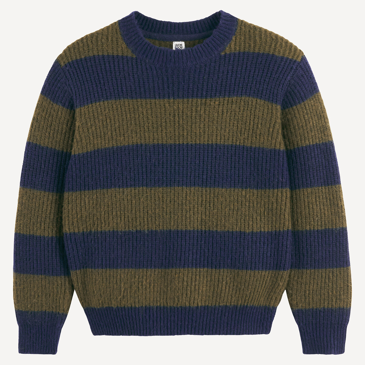 La Redoute Collections Ριγέ πλεκτή μπλούζα με στρογγυλή λαιμόκοψη