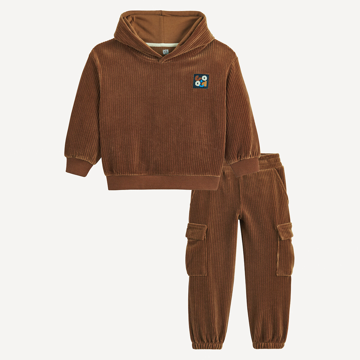 La Redoute Collections Σετ 2 τεμαχίων με φούτερ και παντελόνι φόρμας από βελούδο