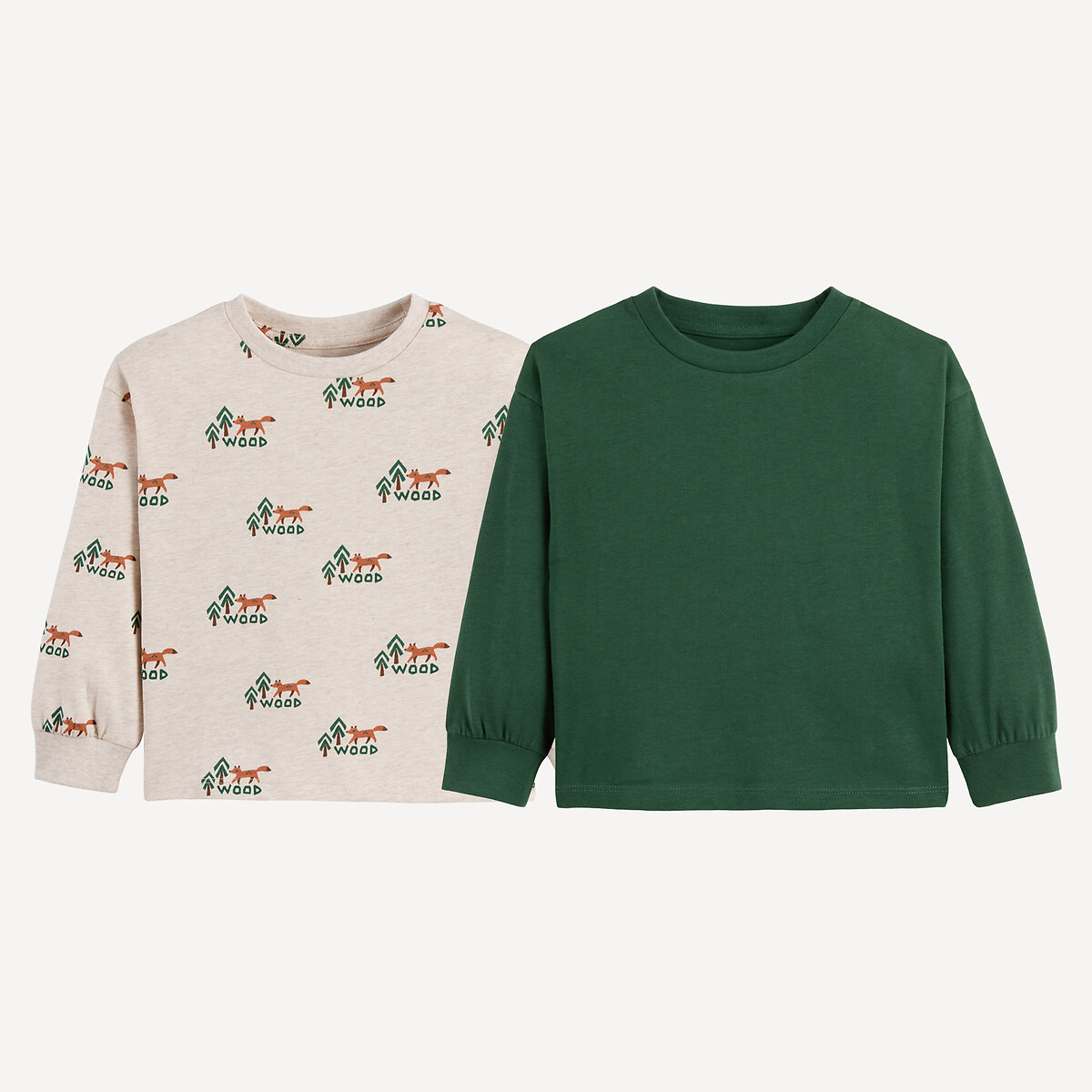 La Redoute Collections Σετ 2 μακρυμάνικα μπλουζάκια