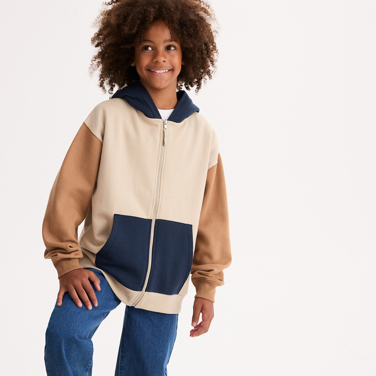 Ζακέτα φούτερ με κουκούλα και φερμουάρ