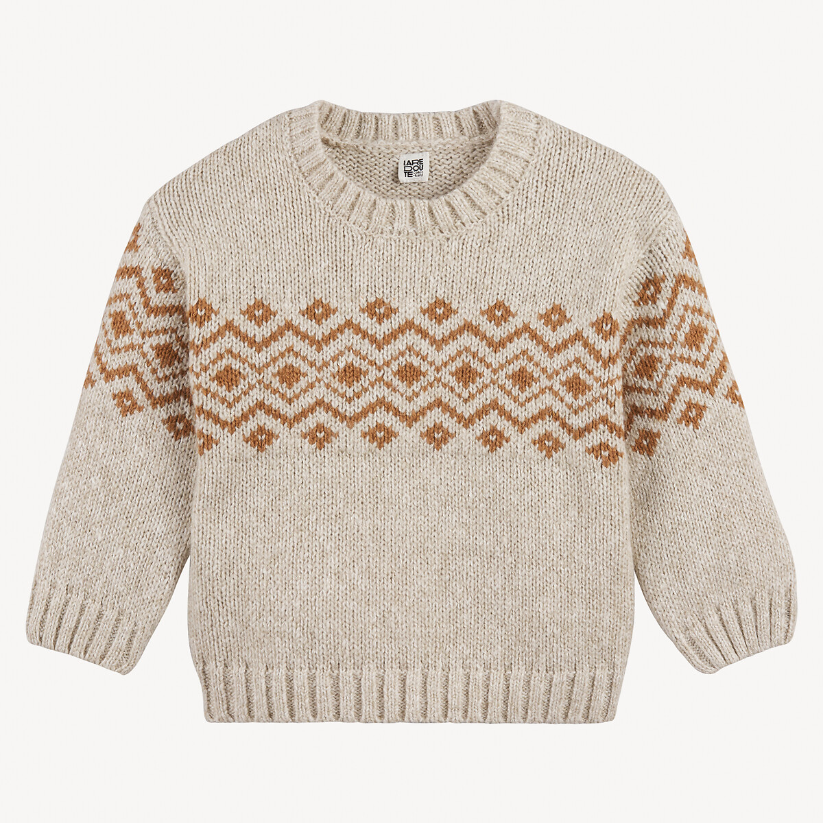 La Redoute Collections Πουλόβερ με στρογγυλή λαιμόκοψη και σχέδιο ζακάρ