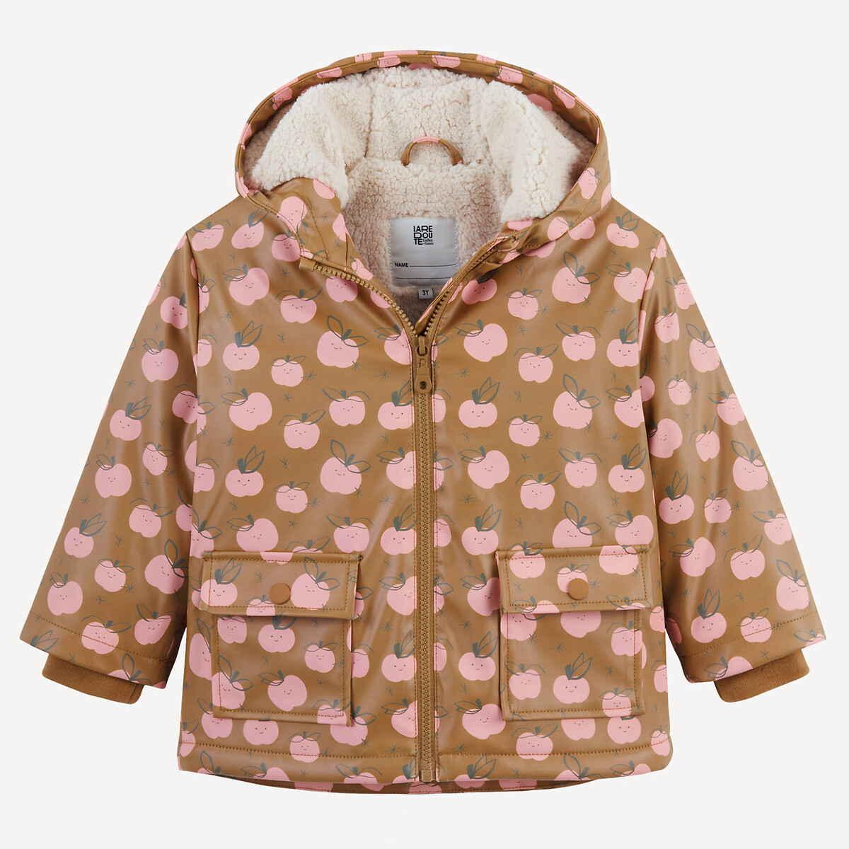 La Redoute Collections Παλτό με κουκούλα και σχέδιο μήλα