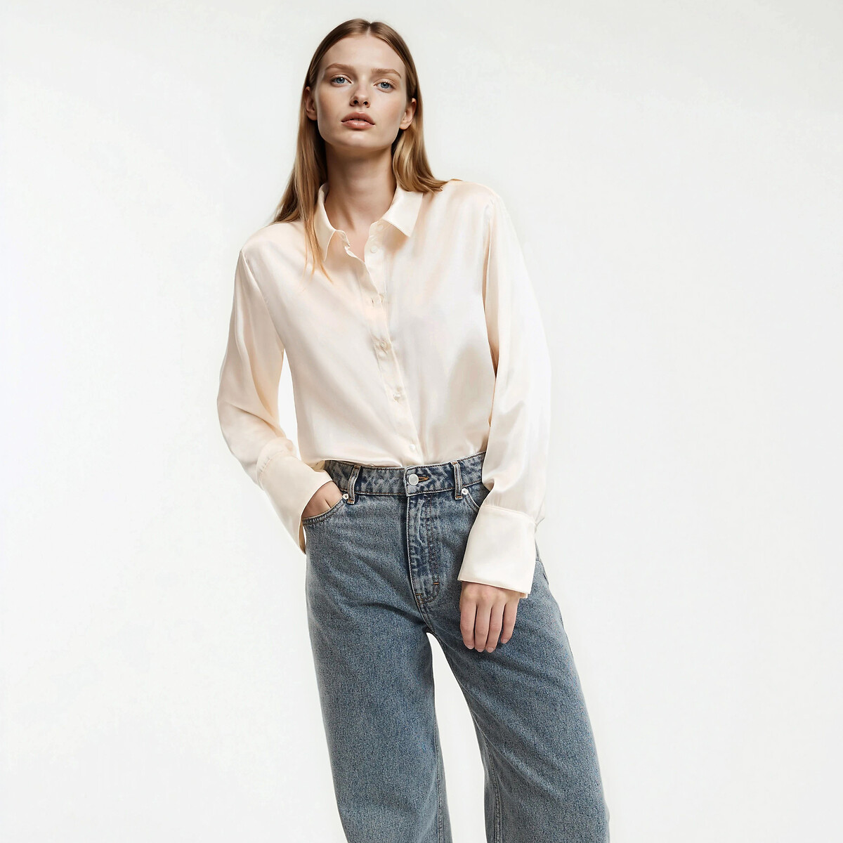 Μεταξωτό πουκάμισο με μακριά μανίκια