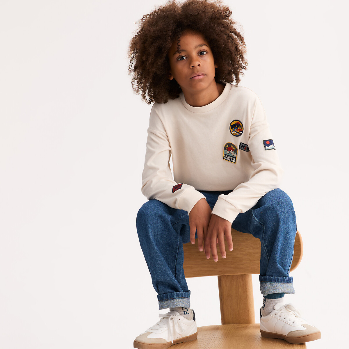 Μακρυμάνικο μπλουζάκι με επιθέματα