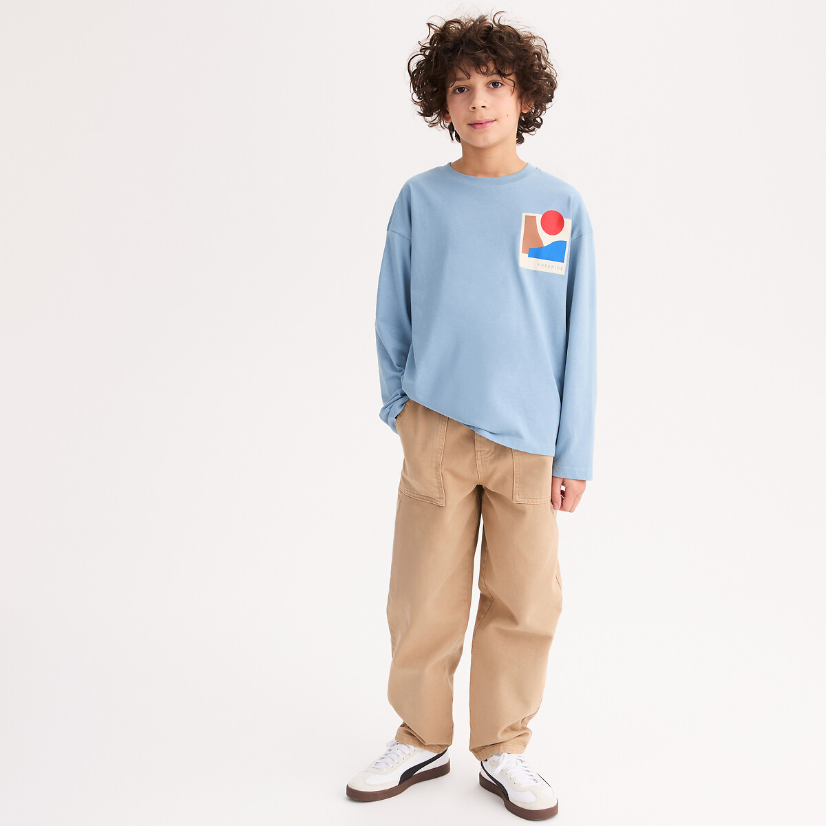 Οversized μακρυμάνικο t-shirt με στάμπα