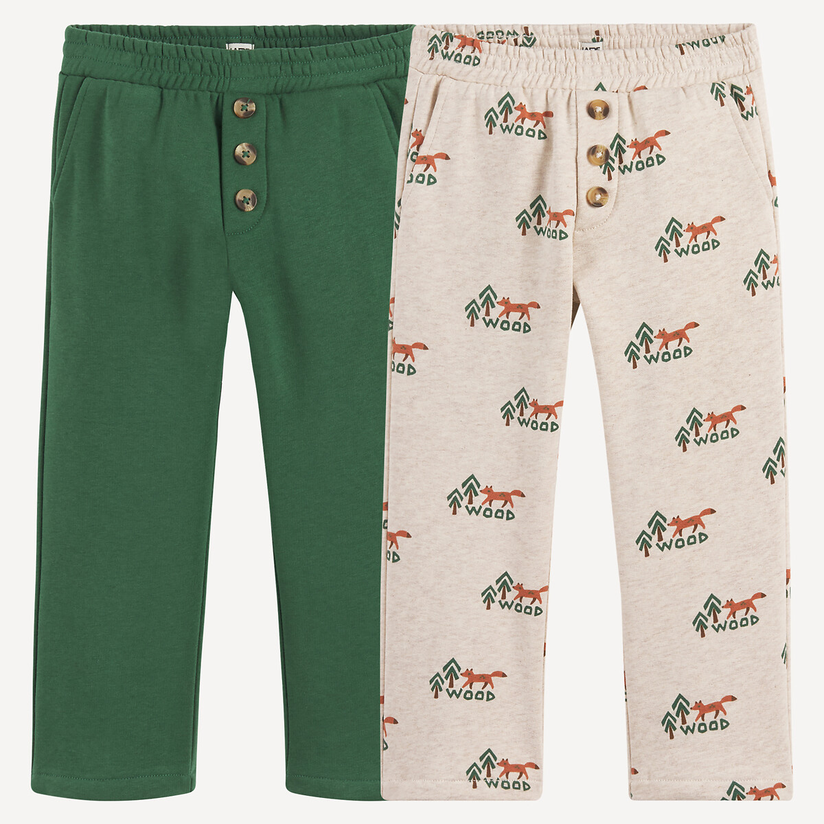 La Redoute Collections Σετ 2 ίσια παντελόνια από φούτερ