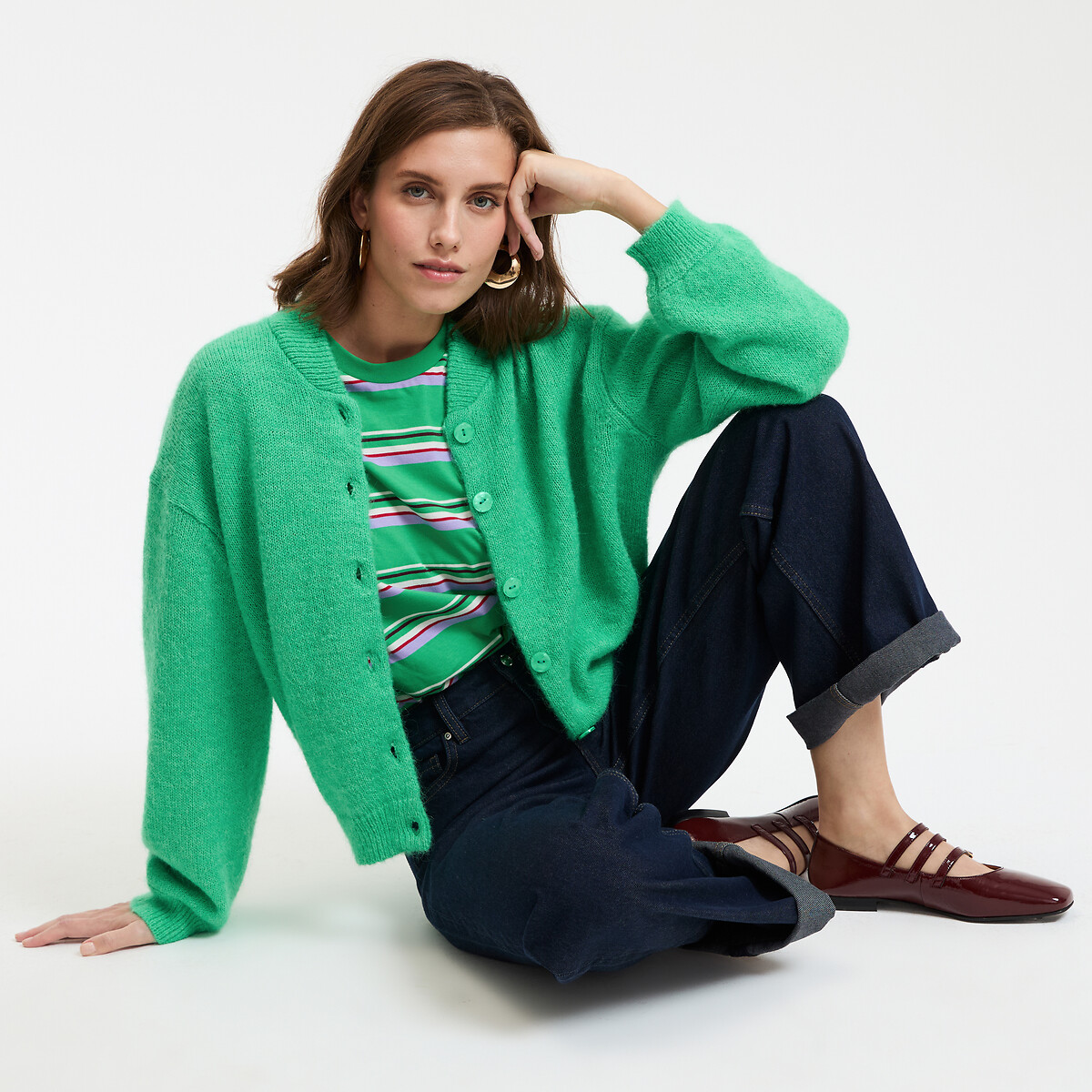 La Redoute Collections Ζακέτα με ψηλό κολάρο