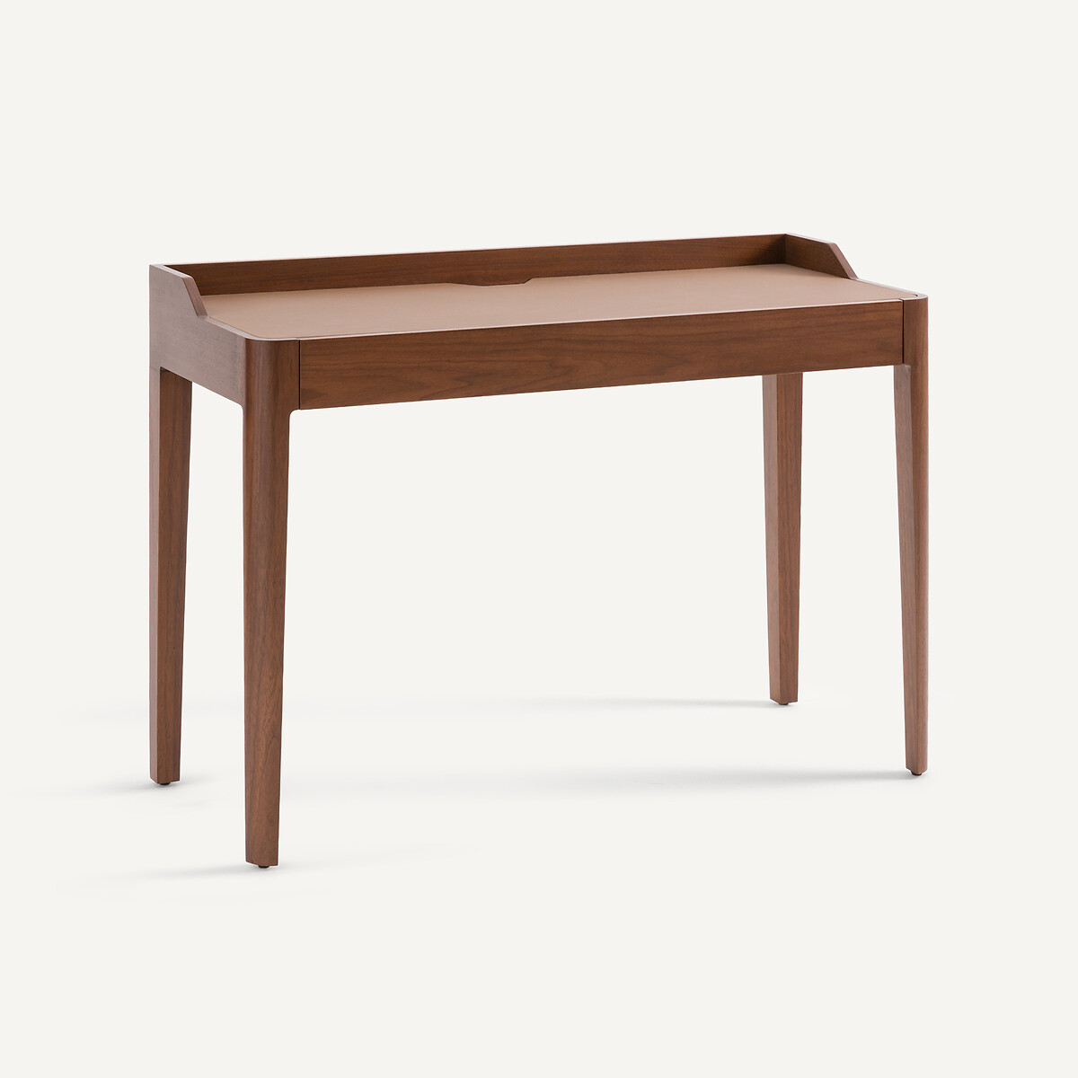 Γραφείο με επένδυση καρυδιάς και δέρμα Μ80xΠ110xΥ45cm