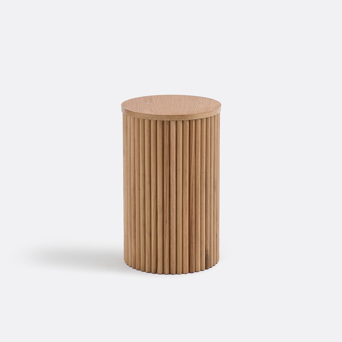 Μικρό τραπεζάκι σαλονιού με επένδυση δρυός Μ32xΠ32xΥ50cm