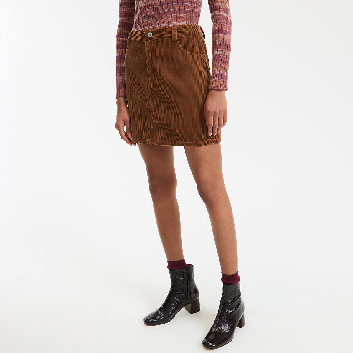 La Redoute Collections Ίσια κοντή φούστα από κοτλέ