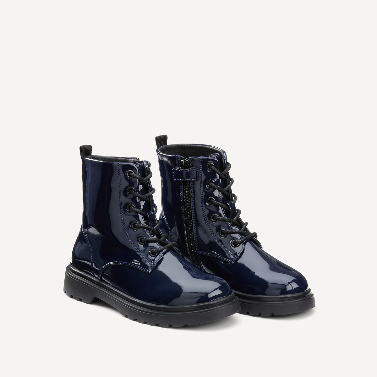 La Redoute Collections Δερμάτινα μποτάκια με κορδόνια από λουστρίνι