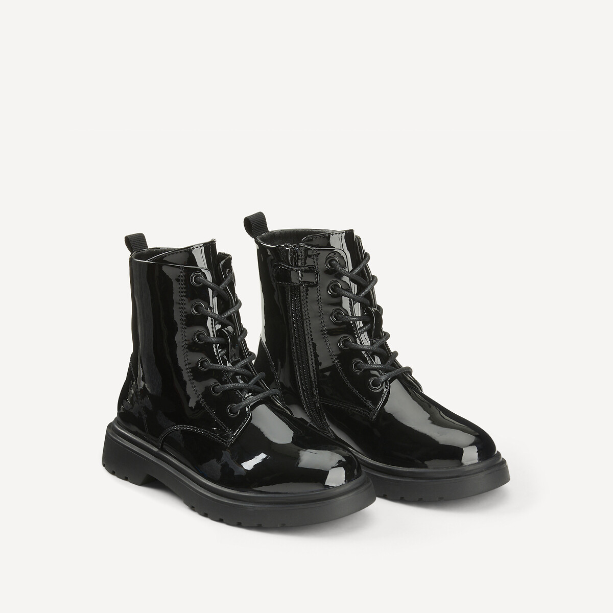 La Redoute Collections Δερμάτινα μποτάκια με κορδόνια από λουστρίνι