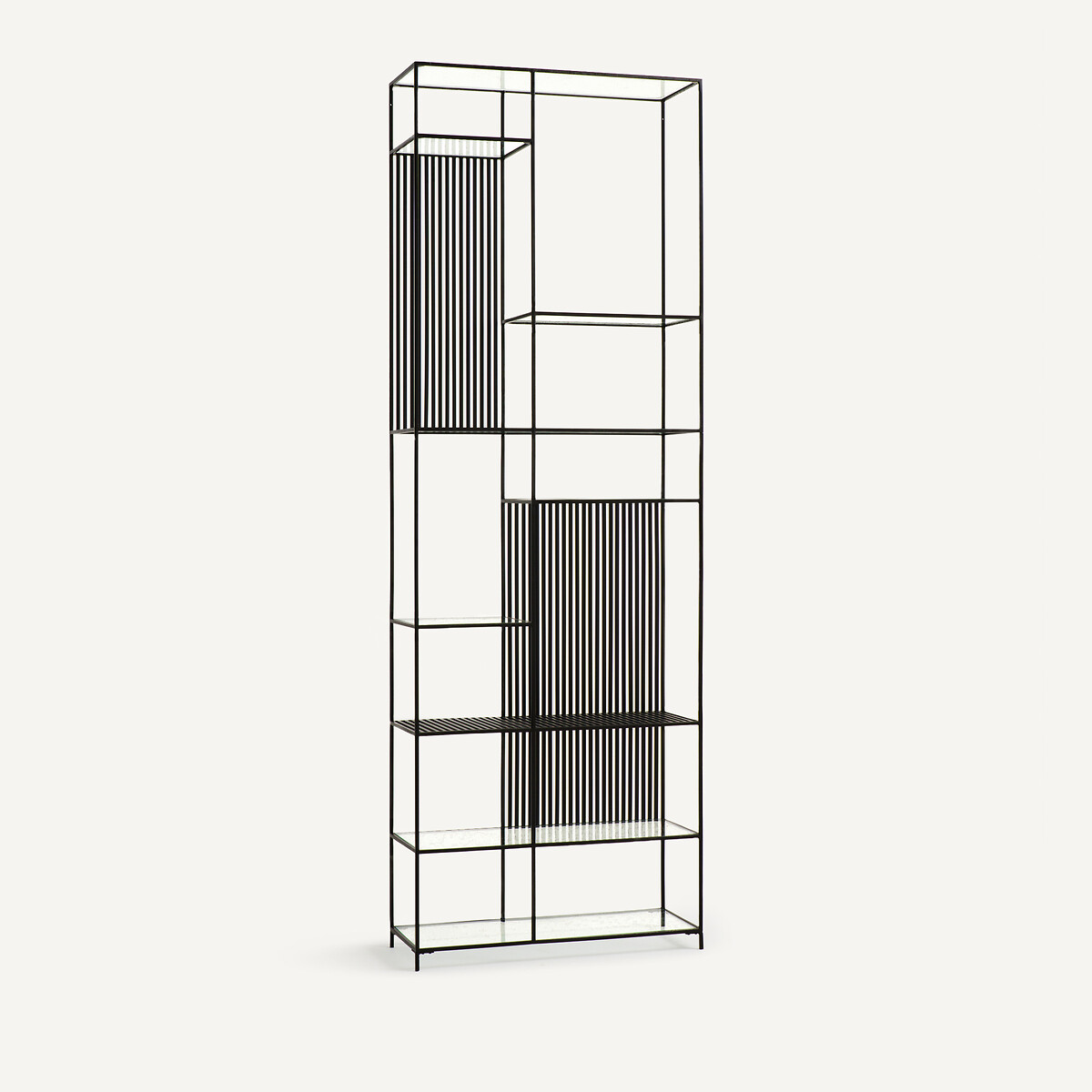 Βιβλιοθήκη από μέταλλο και γυαλί Μ30xΠ81xΥ239cm