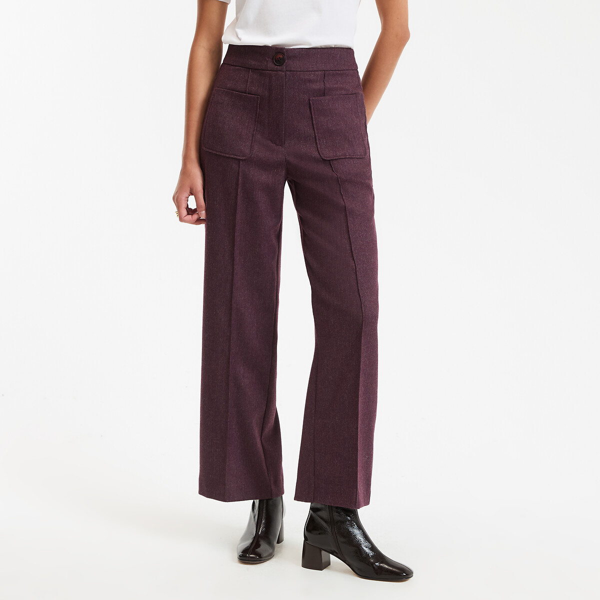 La Redoute Collections Ίσιο παντελόνι 7 8 με μοτίβο ψαροκόκαλο