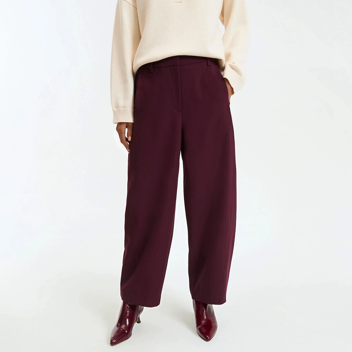 La Redoute Collections Παντελόνι φαρδύ τύπου barrel 7 8 από πολυβισκόζη