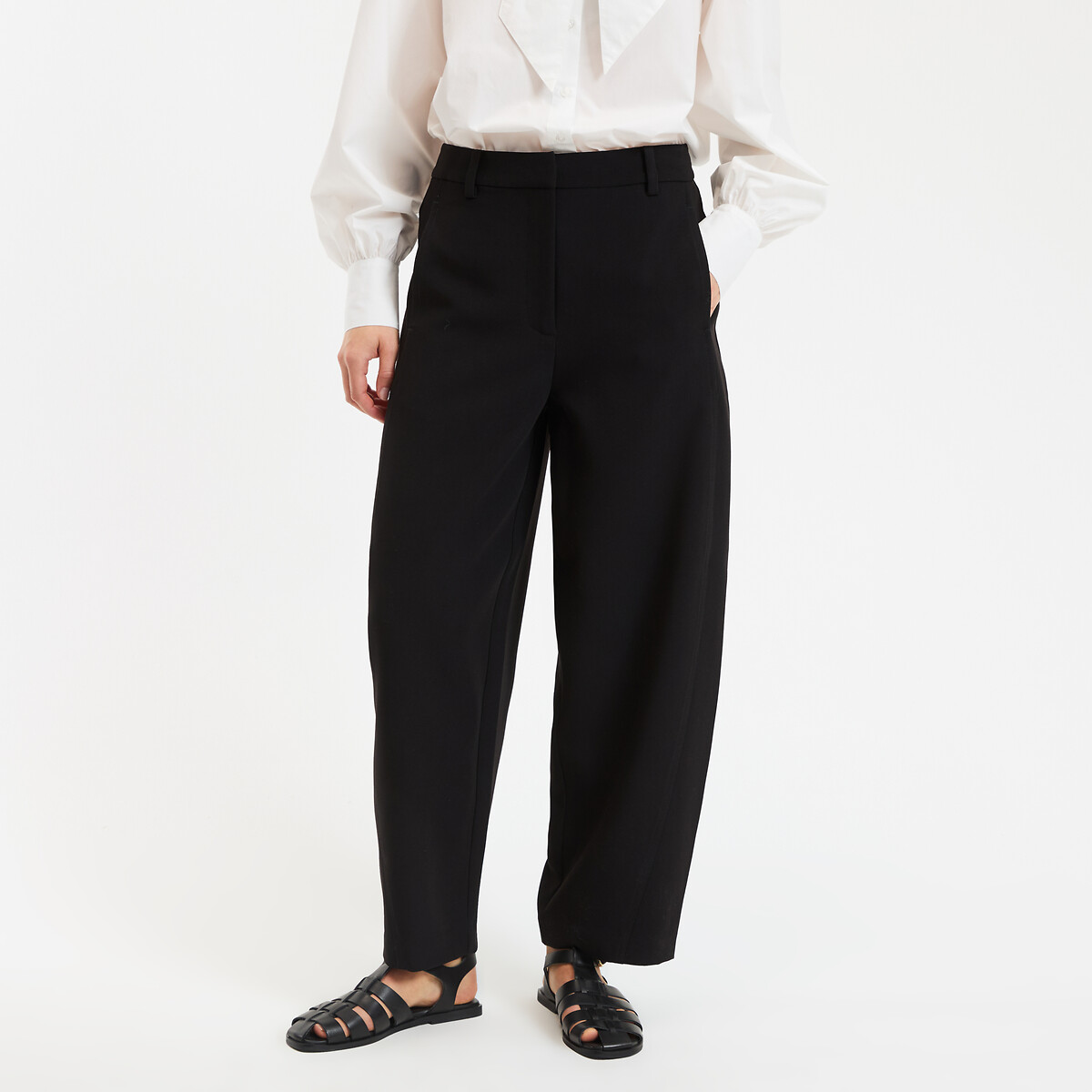 La Redoute Collections Παντελόνι φαρδύ τύπου barrel 7 8 από πολυβισκόζη